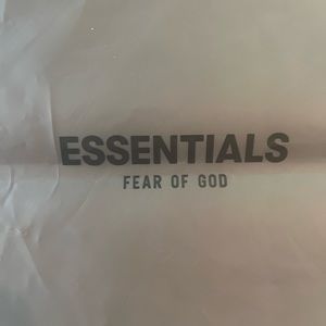 Authentic Essentials Fear of God translucent grey zipper bag XL